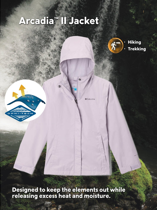 Columbia Kids Girls Purple Omni-Tech Arcadia II Rain Jacket
