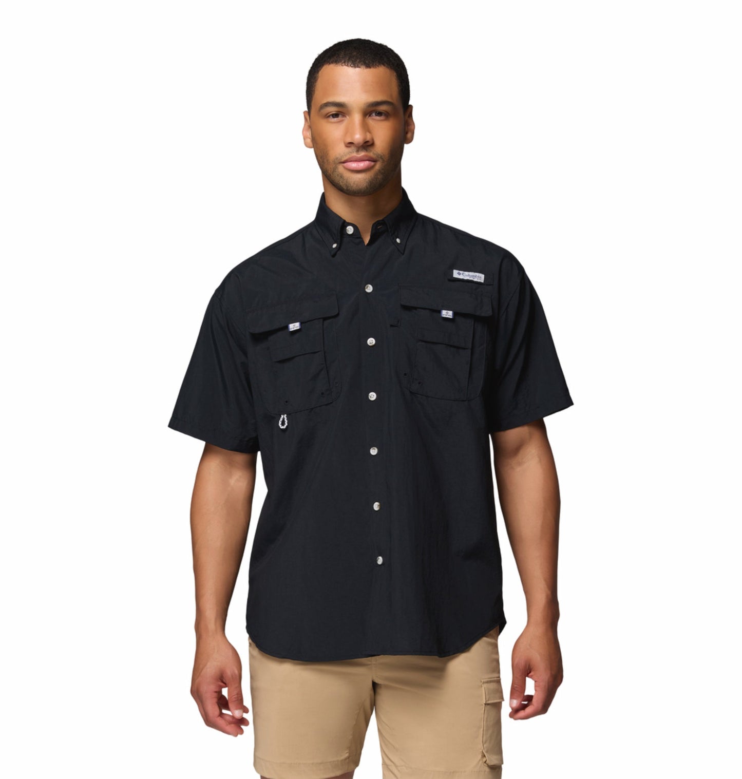 Columbia Men Black Omni-Shade Bahama II Short Sleeve Shirt