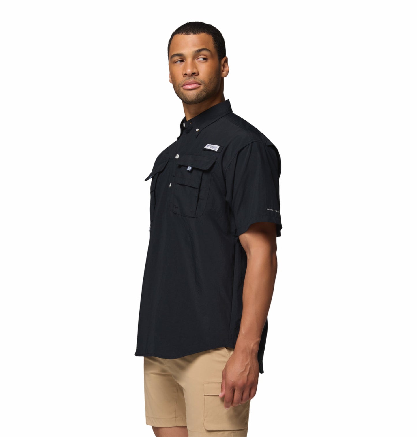 Columbia Men Black Omni-Shade Bahama II Short Sleeve Shirt