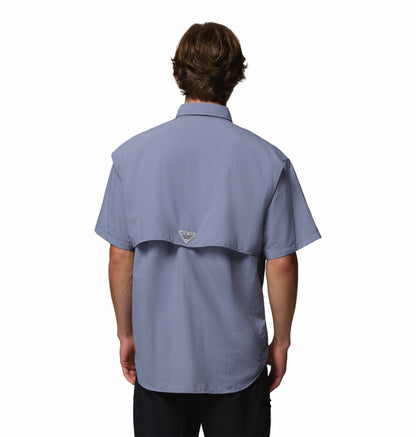 Columbia Men Blue Omni-Shade Bahama II Short Sleeve Shirt