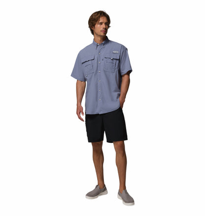 Columbia Men Blue Omni-Shade Bahama II Short Sleeve Shirt