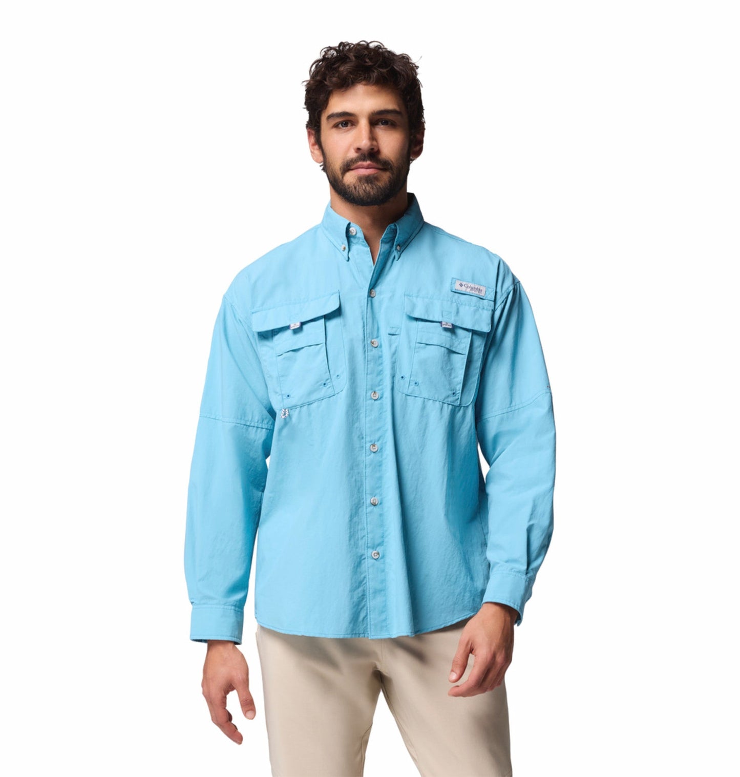 Columbia Men Blue Omni-Shade Bahama II Long Sleeve Shirt