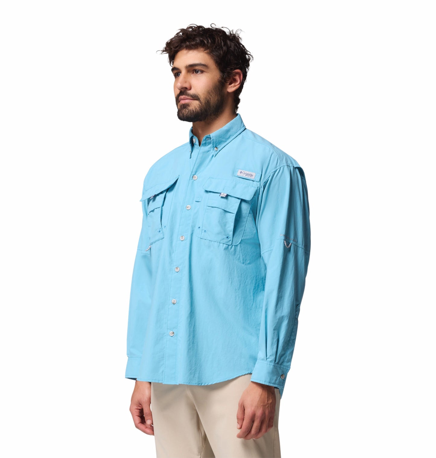 Columbia Men Blue Omni-Shade Bahama II Long Sleeve Shirt