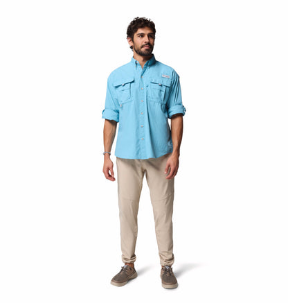 Columbia Men Blue Omni-Shade Bahama II Long Sleeve Shirt