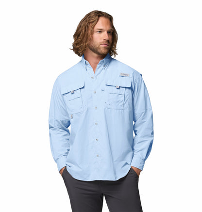 Columbia Men Blue Omni-Shade Bahama II Long Sleeve Shirt