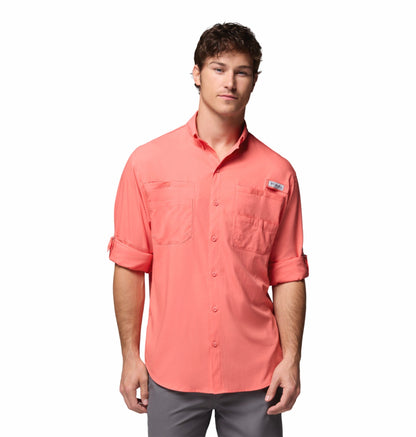 Columbia Men Orange Omni-Shade Tamiami II Long Sleeve Shirt