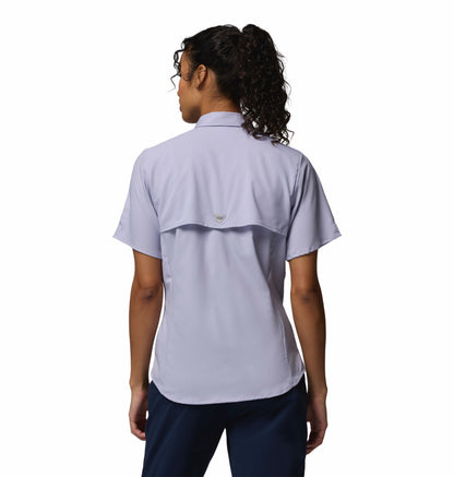 Columbia Women Blue Omni-Shade Tamiami II Short Sleeve Shirt