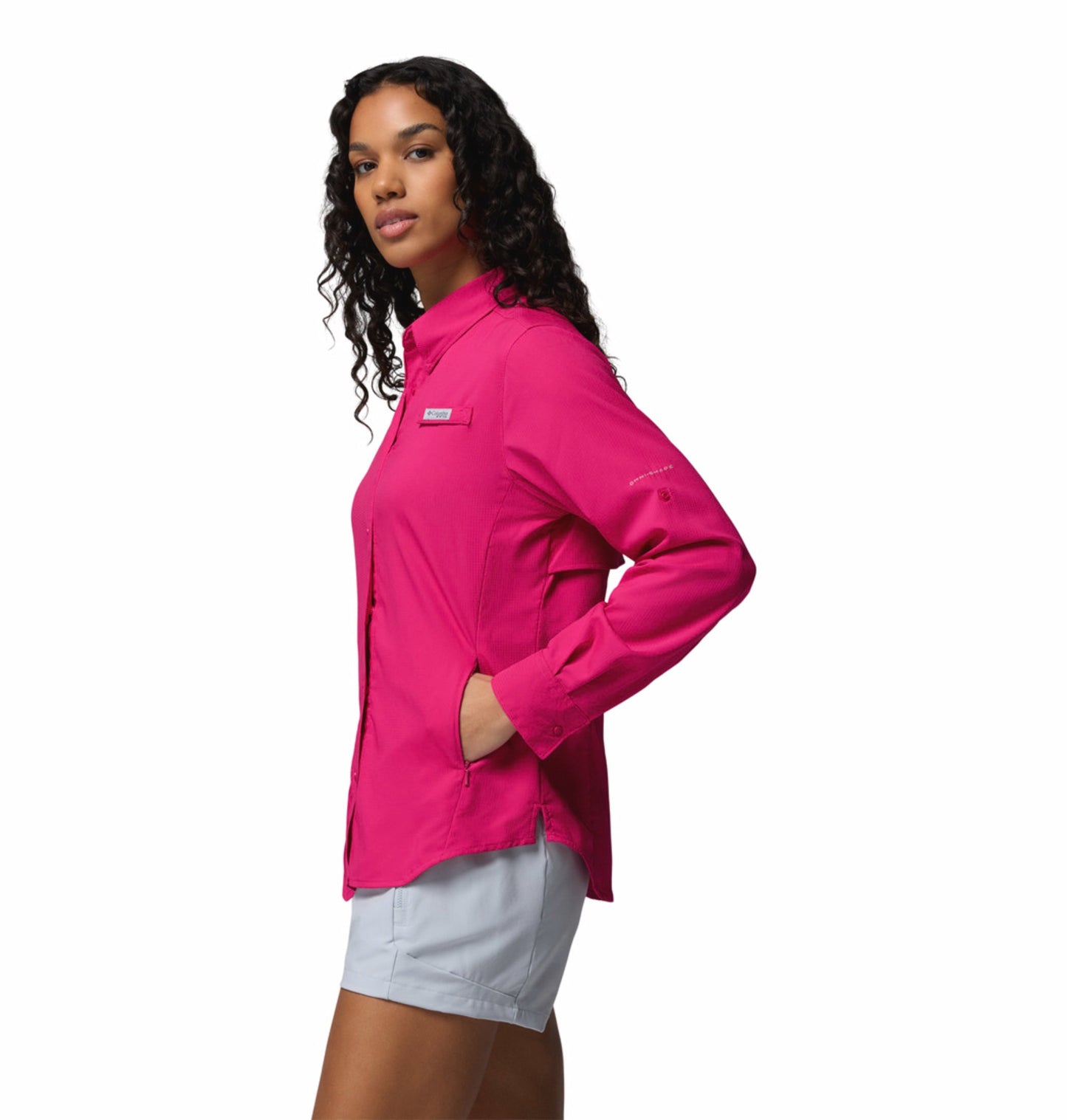 Columbia Women Pink Omni-Shade Tamiami II Long Sleeve Shirt