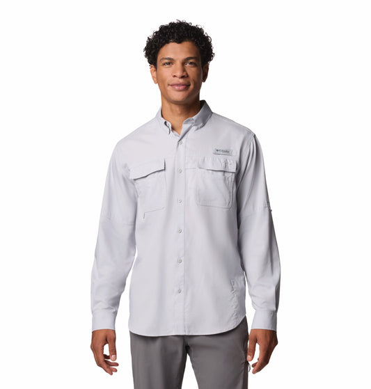 Columbia Men Light Grey Omni-Shade Blood n Guts V Long Sleeve Shirt