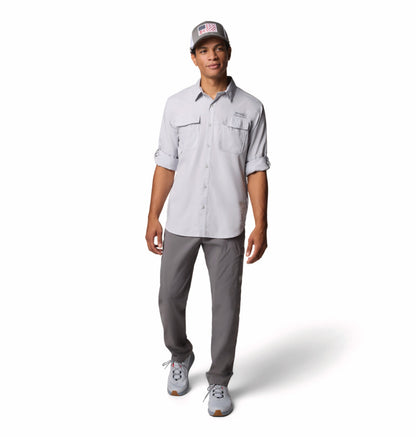 Columbia Men Light Grey Omni-Shade Blood n Guts V Long Sleeve Shirt