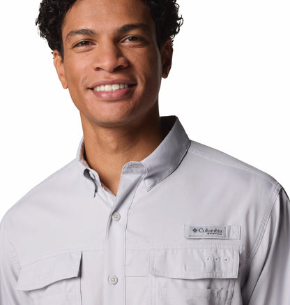 Columbia Men Light Grey Omni-Shade Blood n Guts V Long Sleeve Shirt