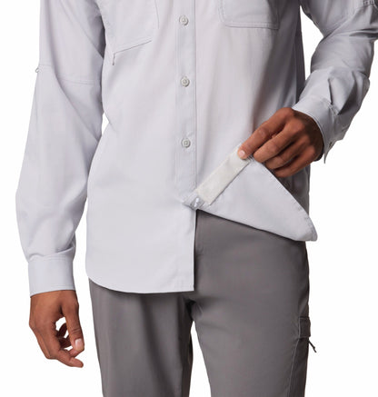 Columbia Men Light Grey Omni-Shade Blood n Guts V Long Sleeve Shirt
