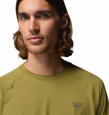 Columbia Men Olive Green Omni-Freeze Wild Cast Sun Tshirt