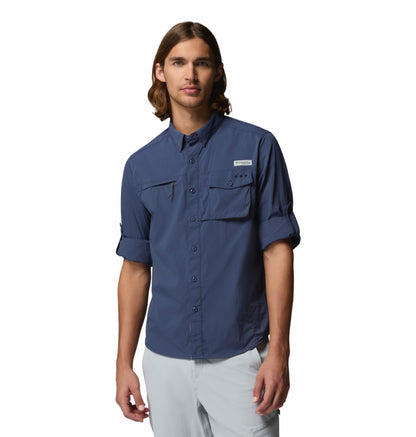 Columbia Men Navy Blue Omni-Shade Wild Cast Long Sleeve Shirt