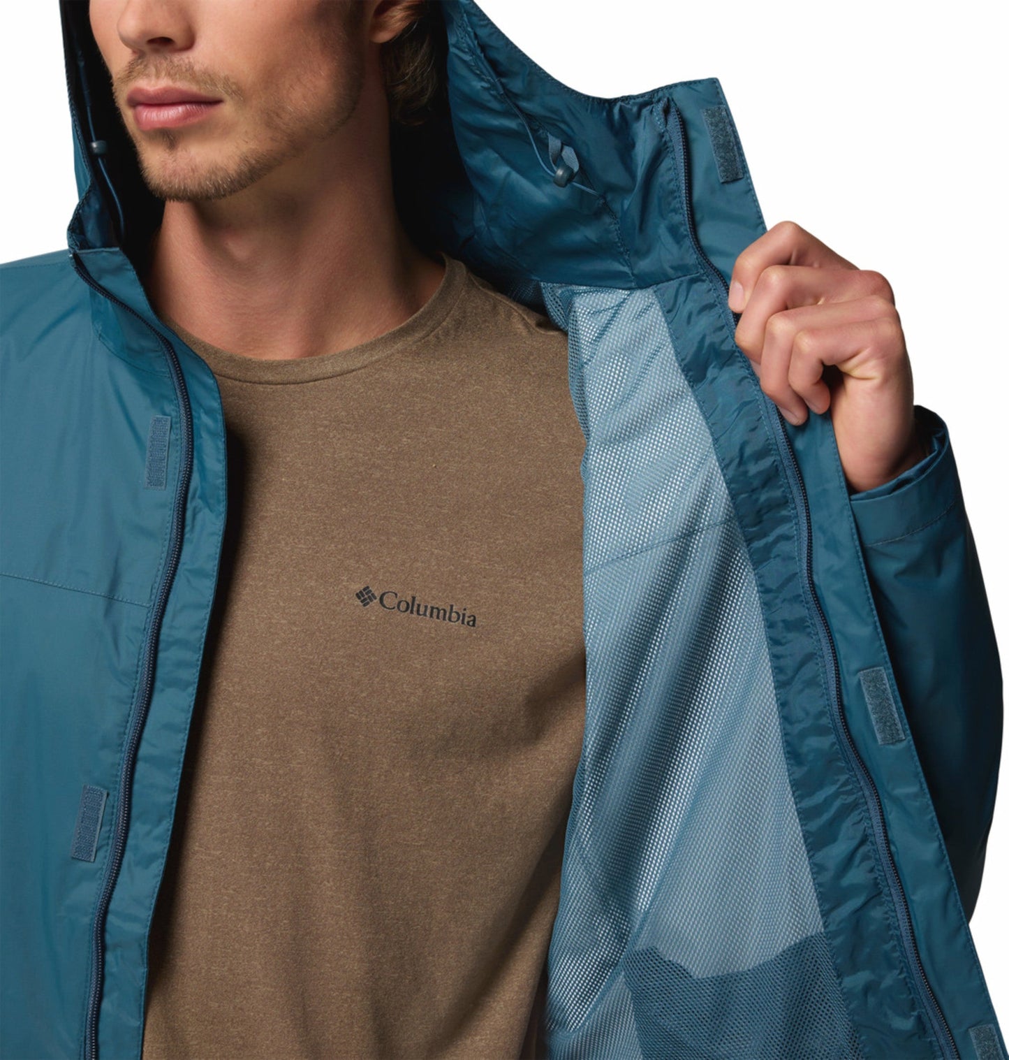 Columbia Men Blue Omni-Tech Watertight II Rain Jacket