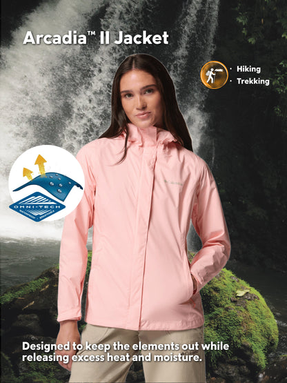 Columbia Women Pink Omni-Tech Arcadia II Rain Jacket